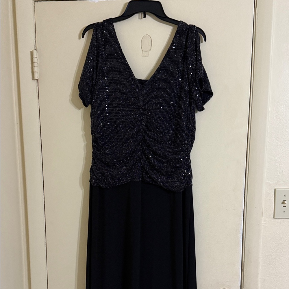 Enfocus Studio Black Sequin Midi Dress